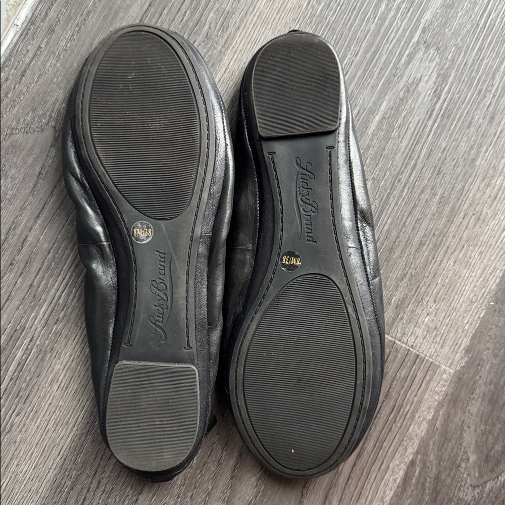 Lucky Brand Black Leather Ballet Flats - Picture 3 of 4